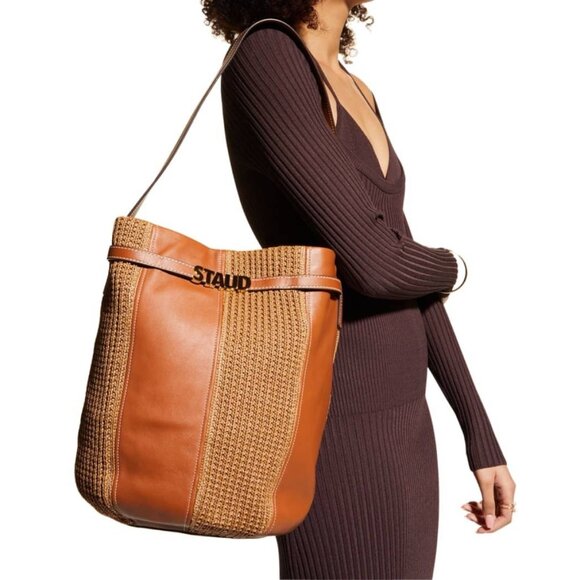 STAUD Handbags - STAUD Cabana Large Raffia Tote Bag